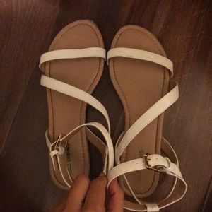 White strappy sandals